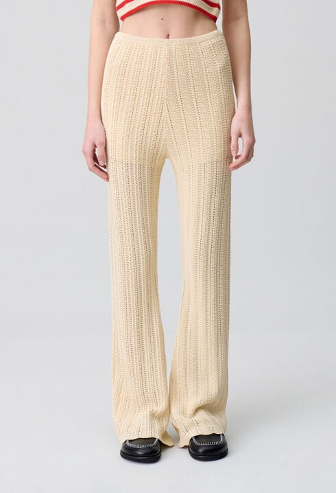 Crochet Detail Flowing Trousers