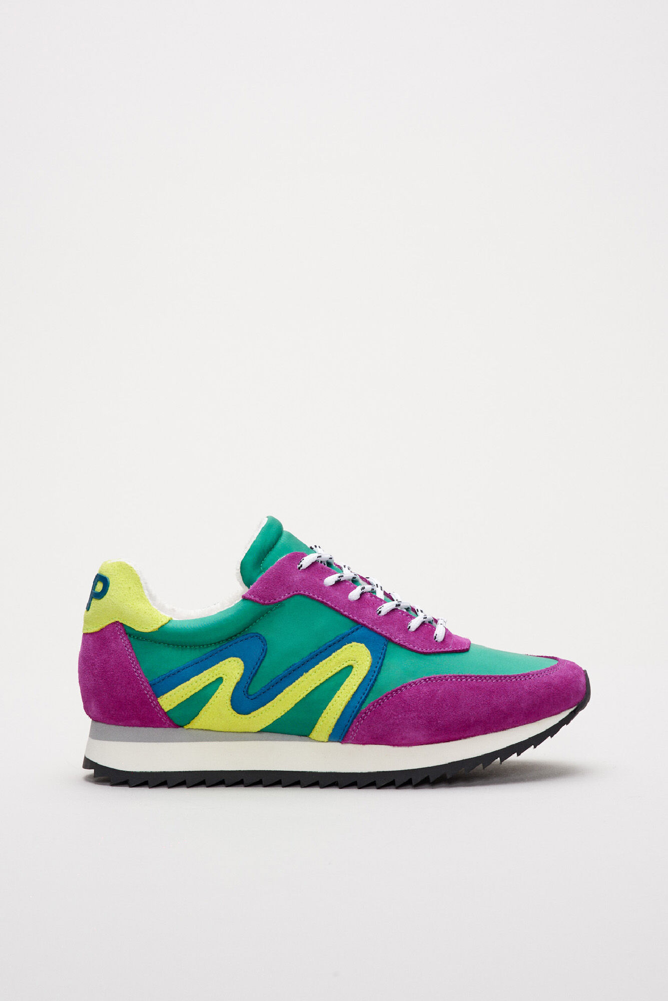 Coloured leather trainers