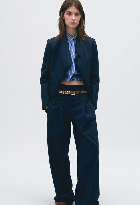 Wool blend trousers