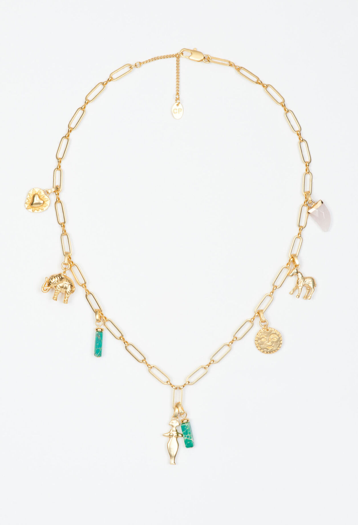 Gold chain link necklace
