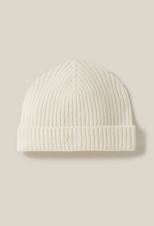 Cashmere ribbed hat CP embroidery