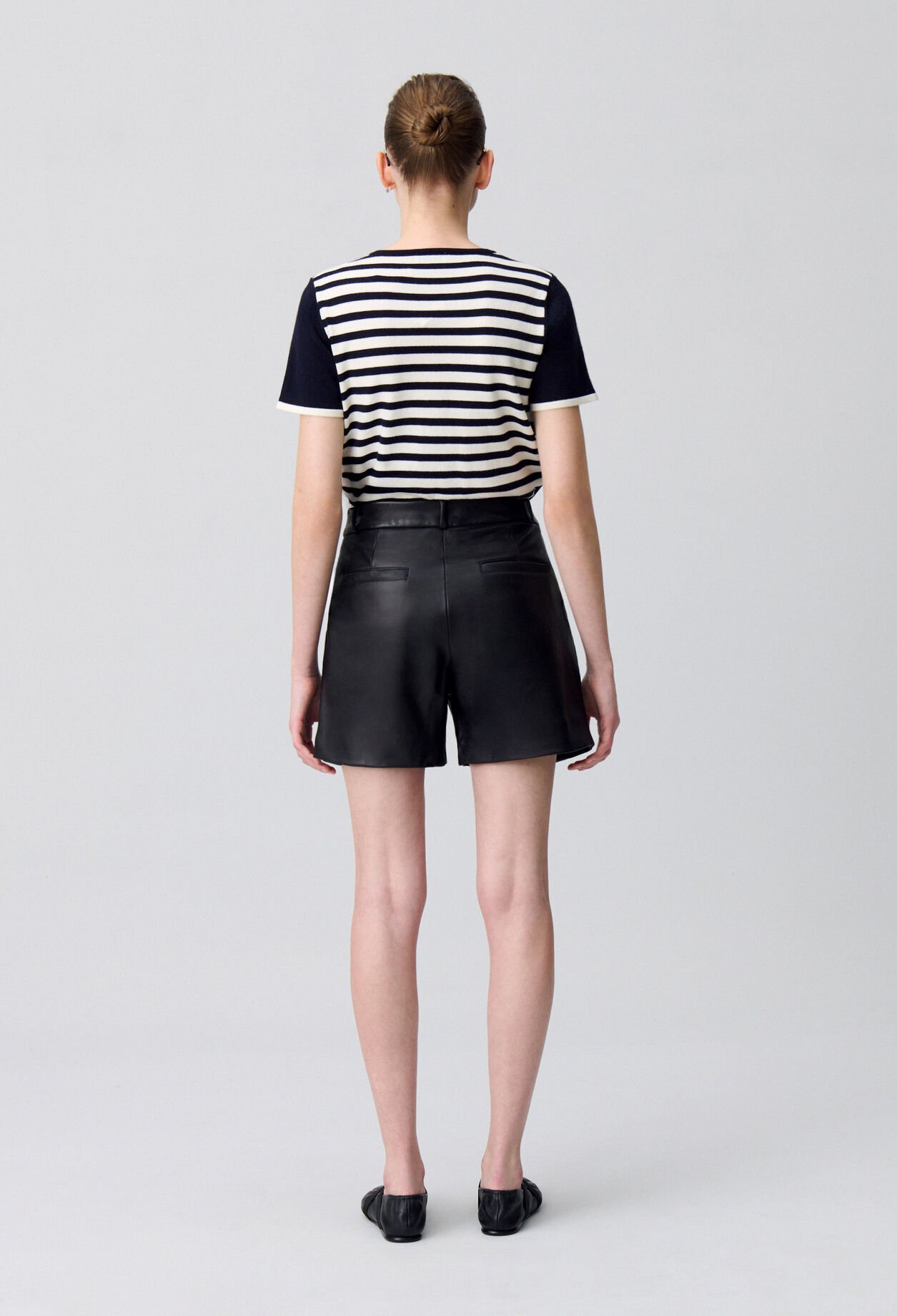Black leather shorts 