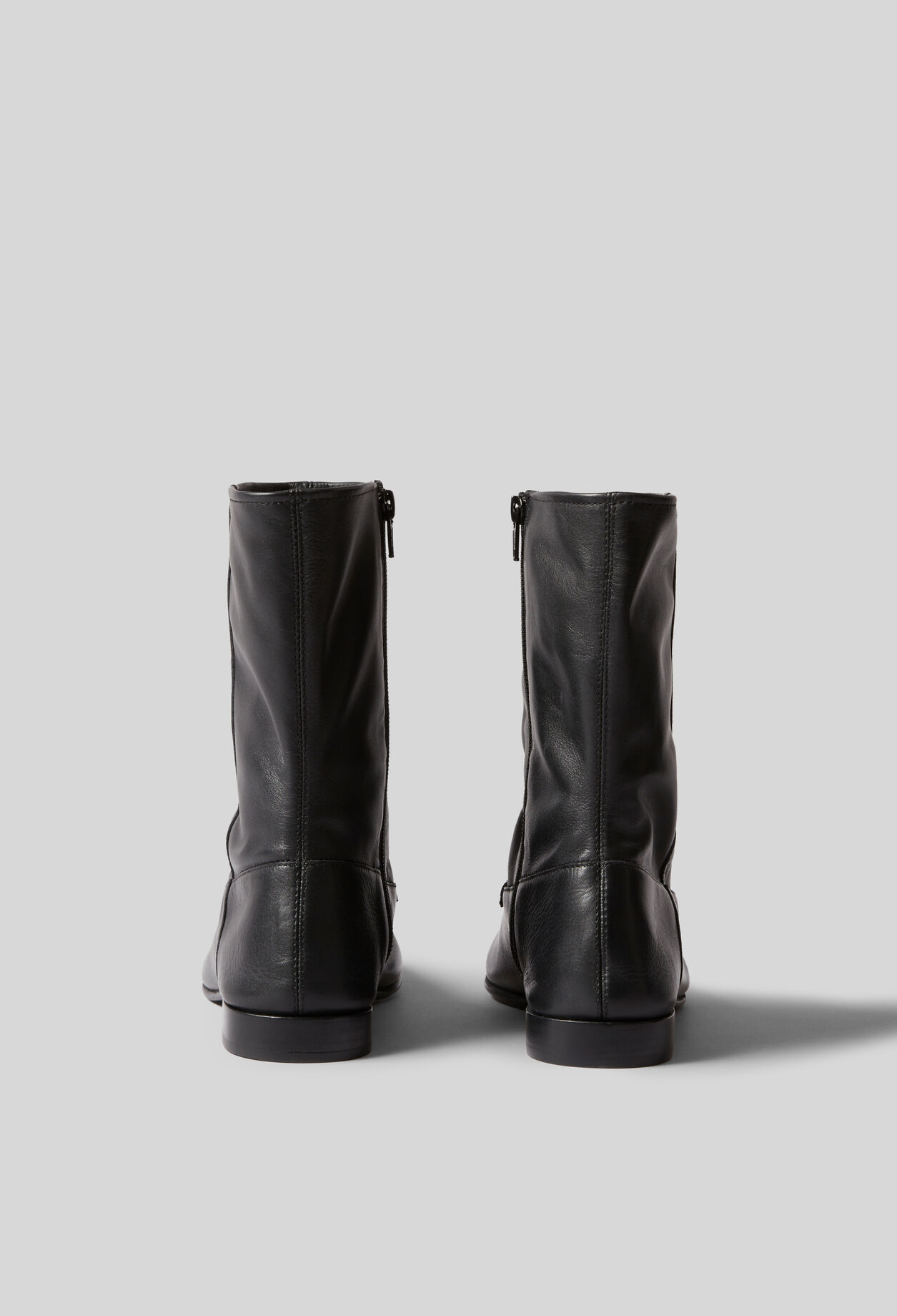 Leather Moccasin-Style Ankle Boots