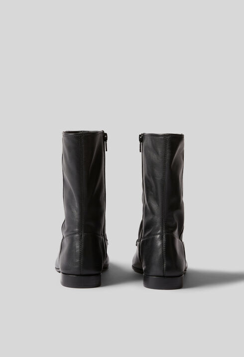 Leather Moccasin-Style Ankle Boots