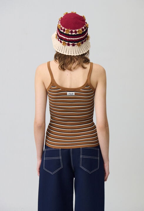 Striped Fine Knit Tank Top
