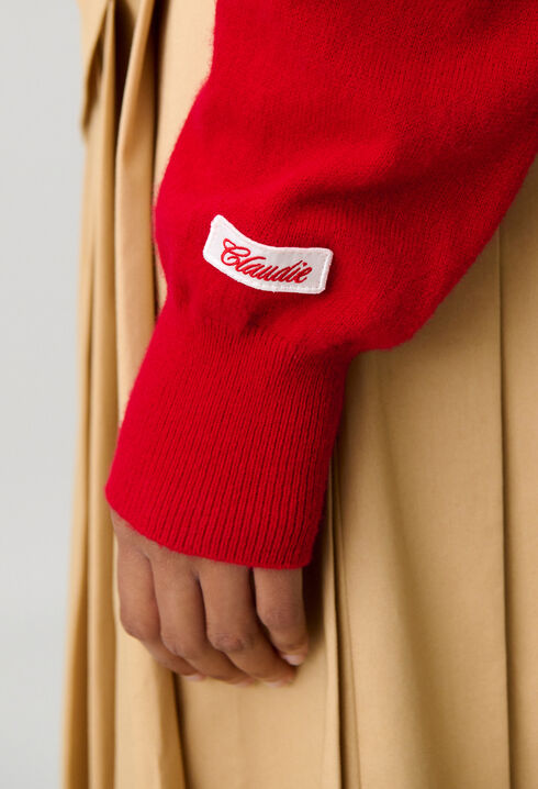 V-neck wool jumper