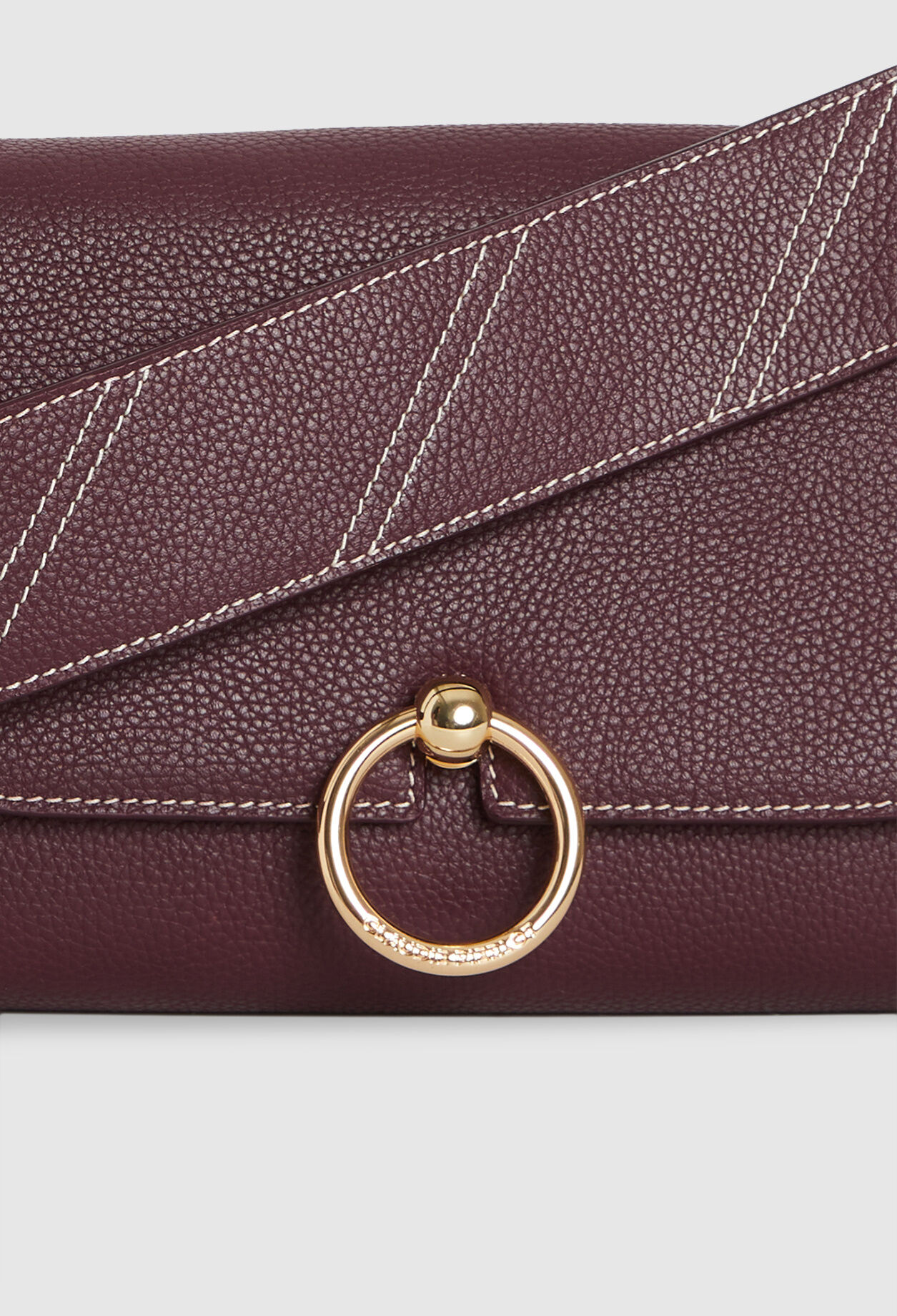 Leather burgundy shoulder bag