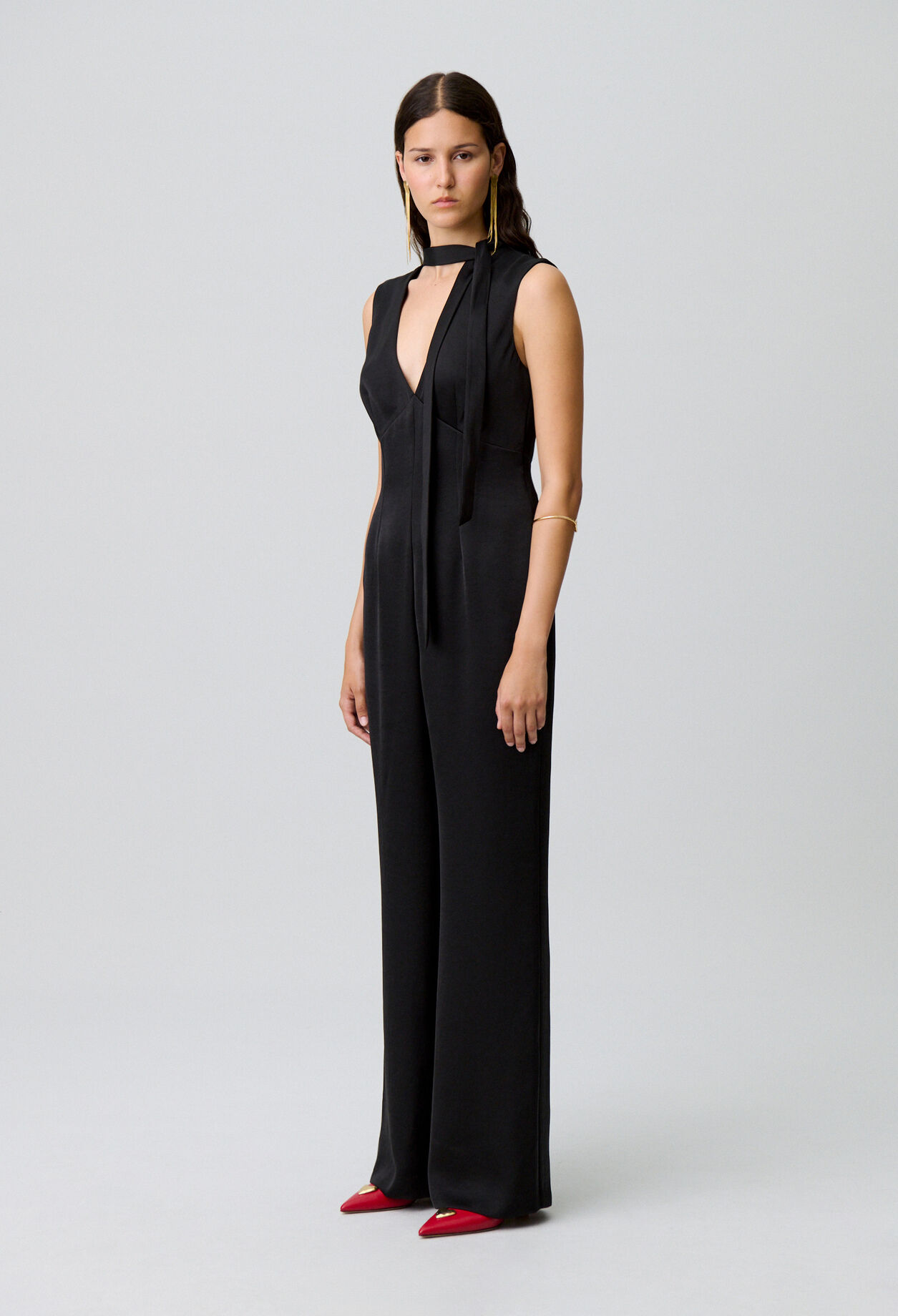Fluid satin jumpsuit