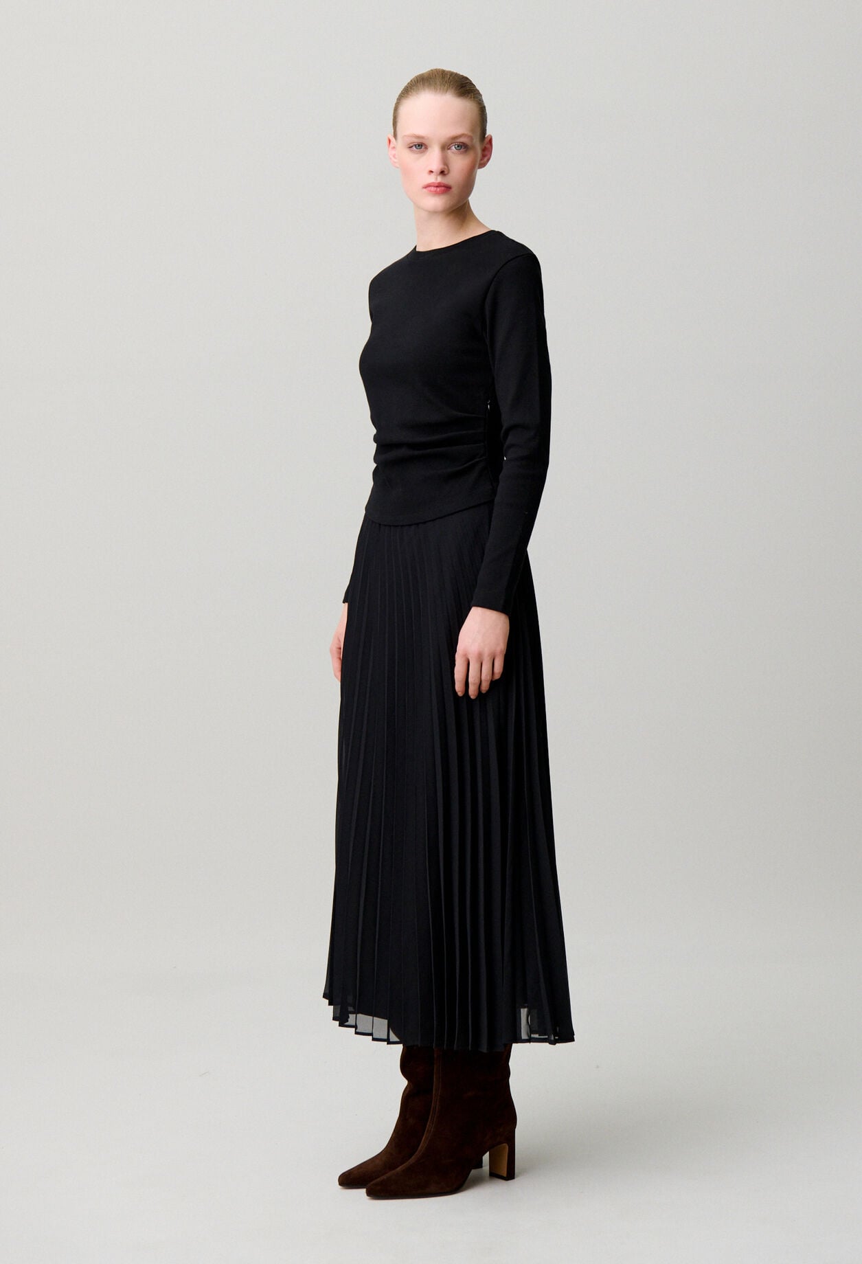 Bi-material t-shirt dress