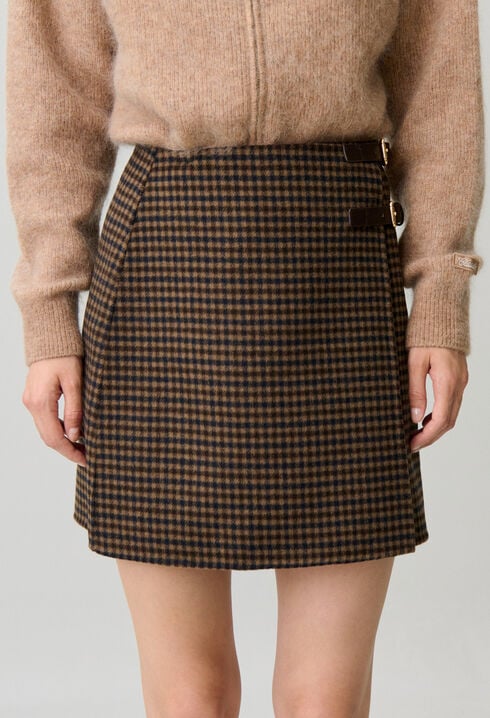 Checked wrap skirt