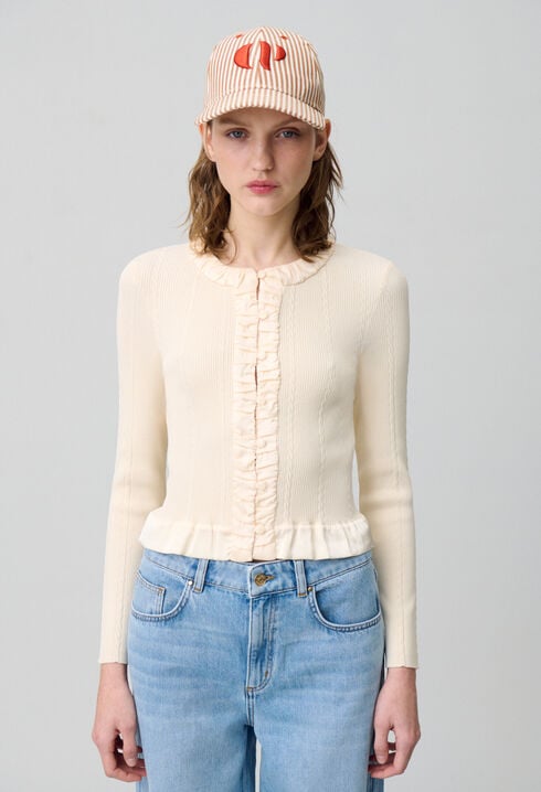 Buttoned Fine-Knit Cardigan