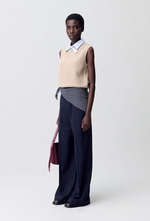 Sleeveless Jumper Removable Collar