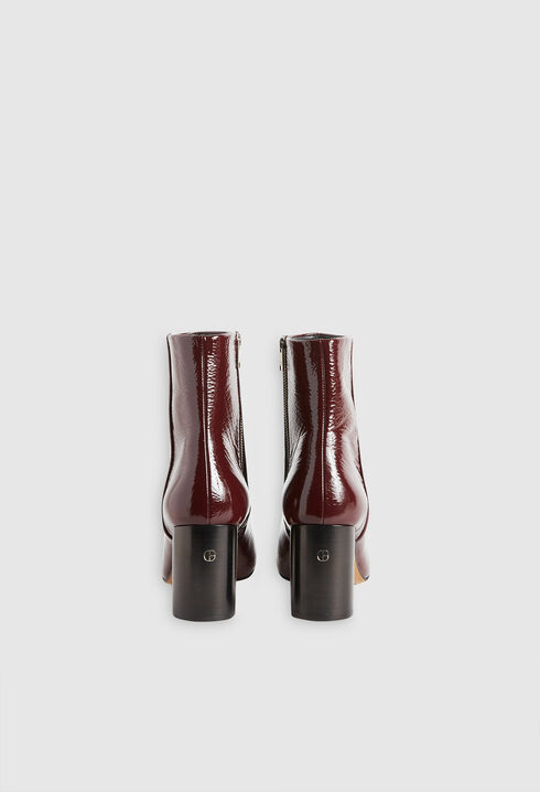 Bottines bordeaux cuir vernis