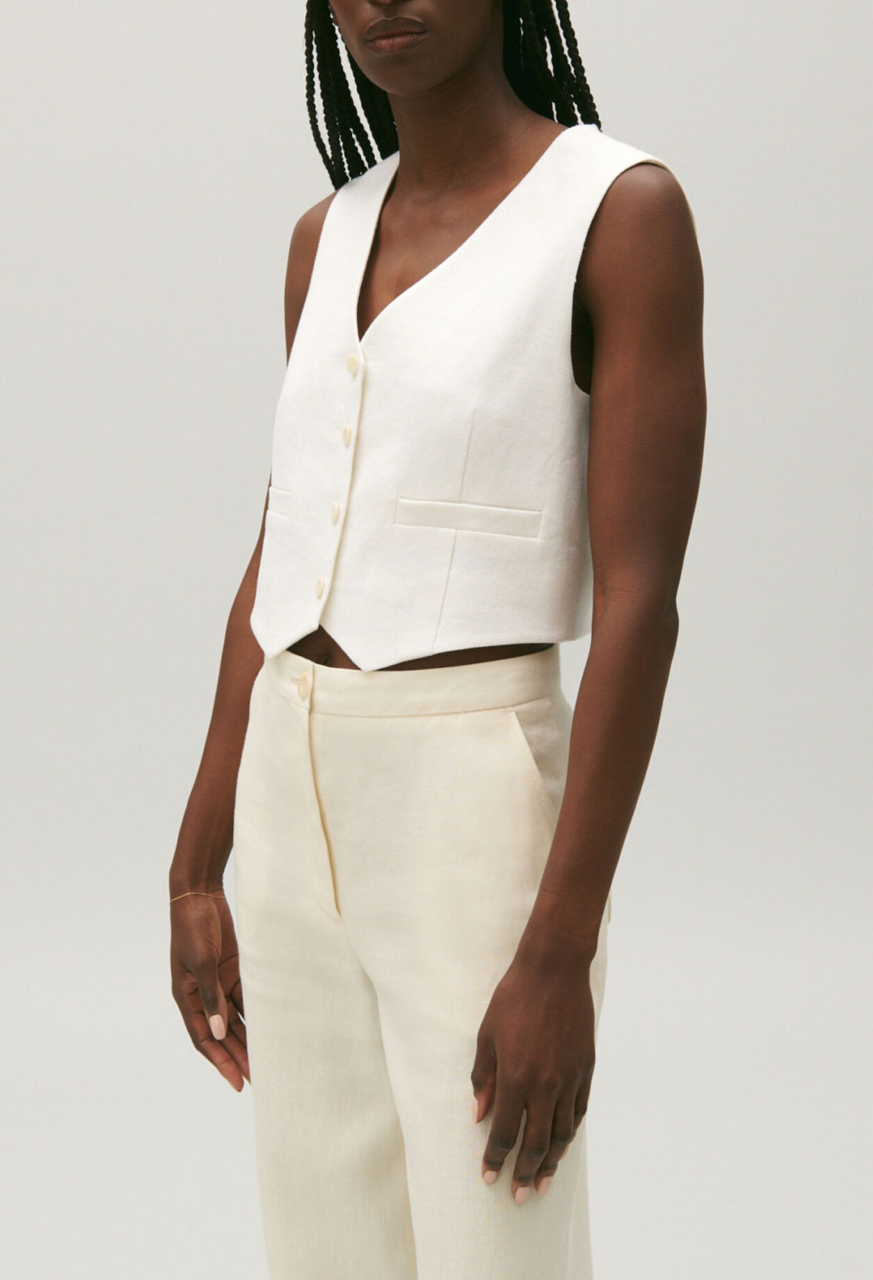 Ecru linen blend jacket