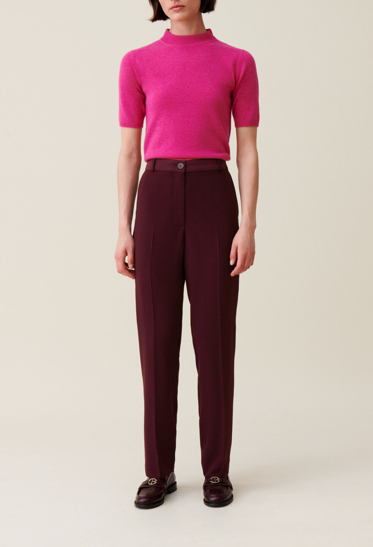 Cigarette-cut Tailored Trousers