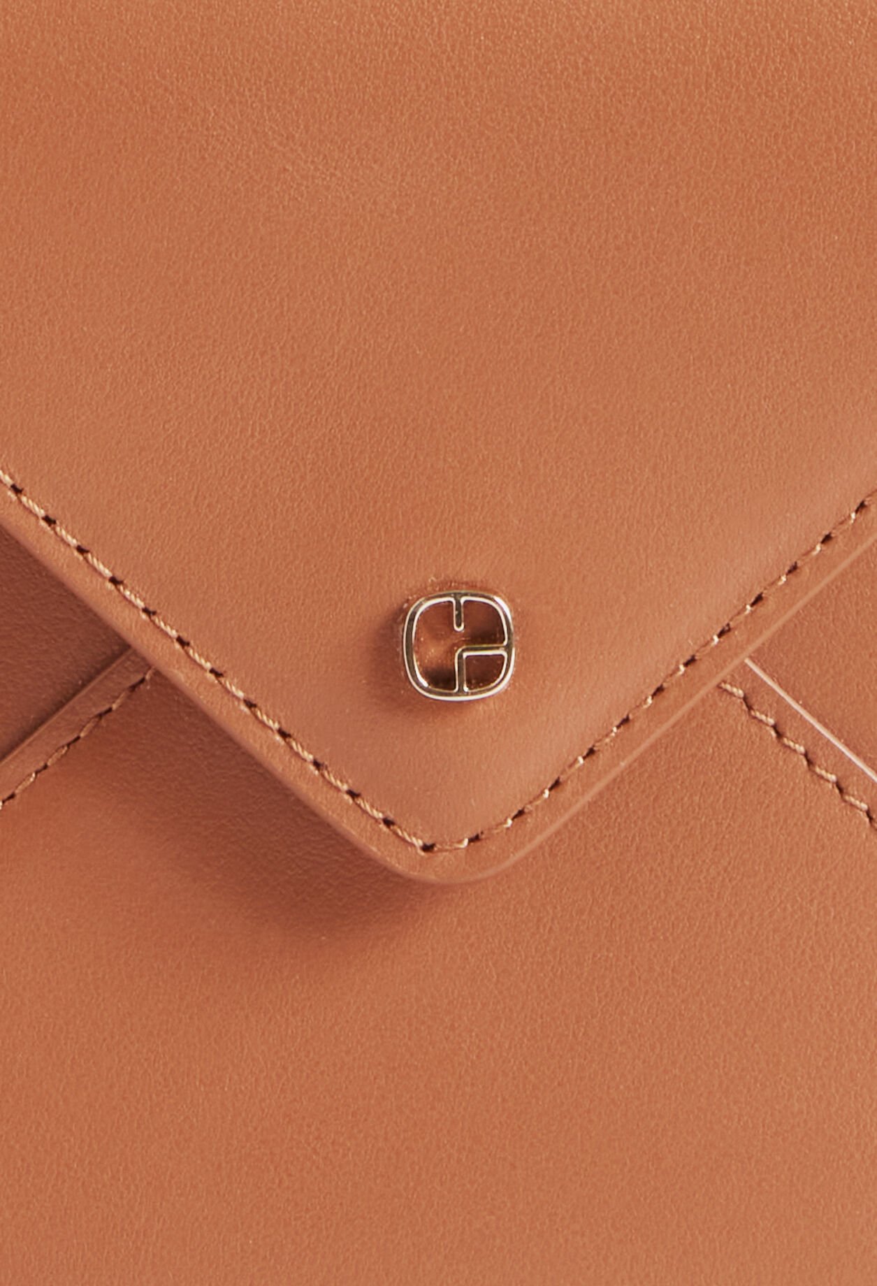 Camel leather clutch bag