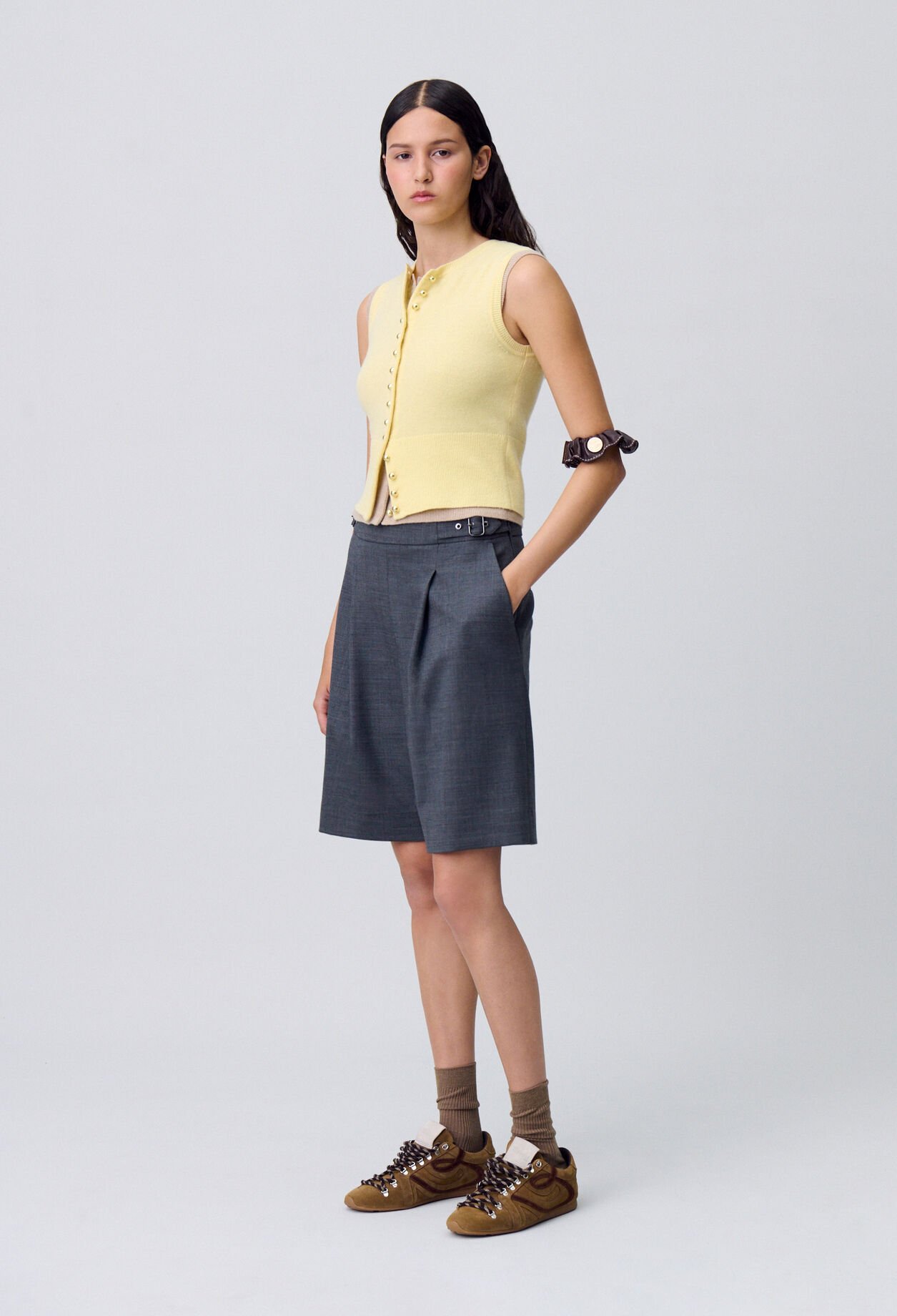 Pleated Bermuda Shorts