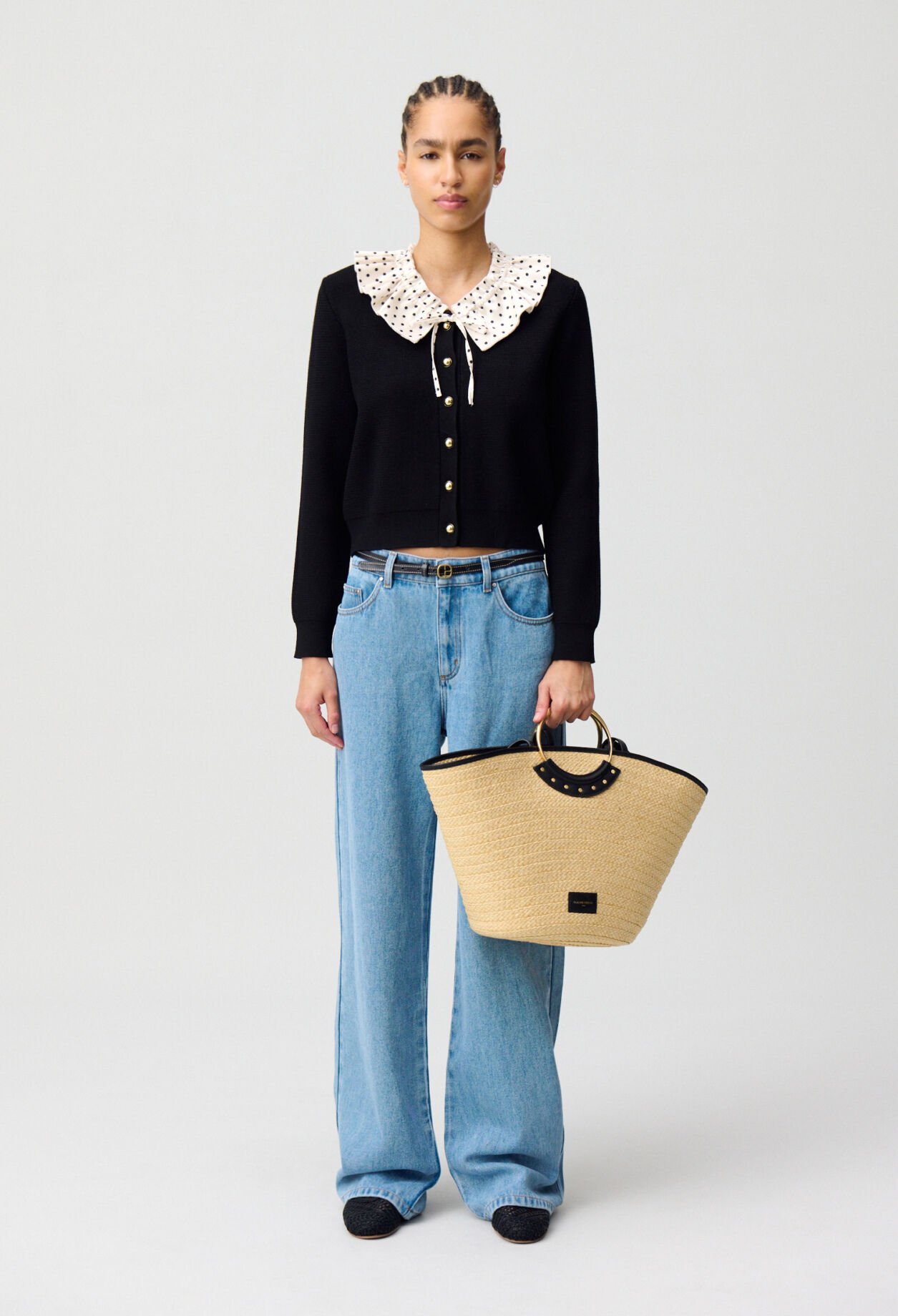 Fine Knit Cardigan with Collar