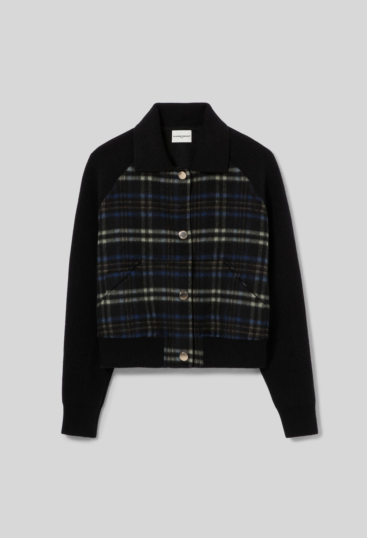 Striped bi-material jacket
