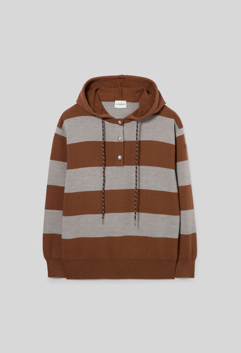 Oversized striped knit jumper
