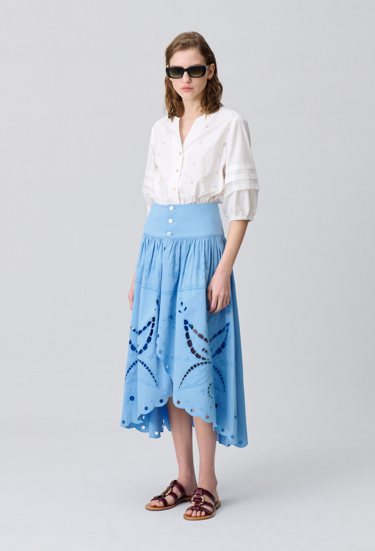 Embroidered Midi Skirt