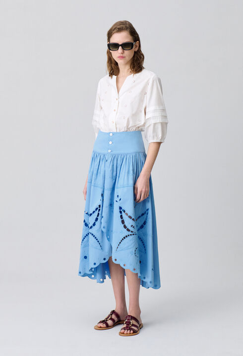 Embroidered Midi Skirt