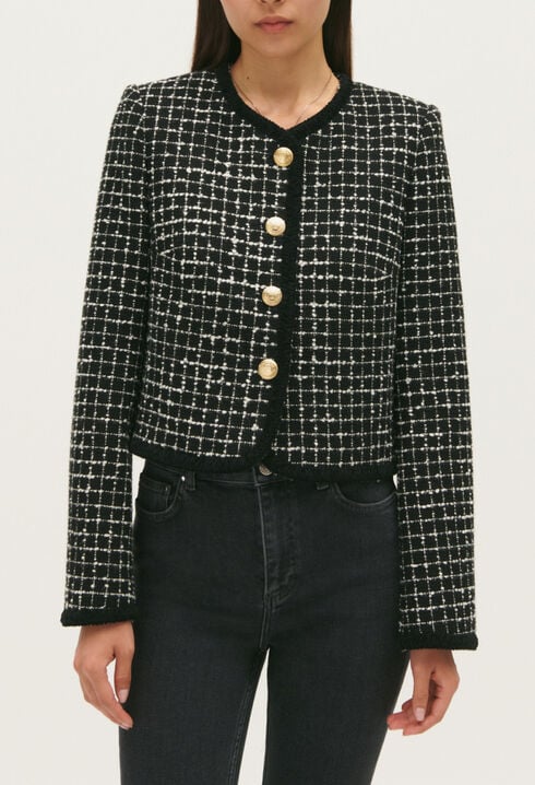 Two-tone tweed jacket