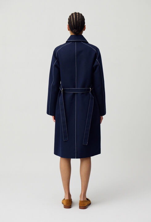 Belted mid-length trench
