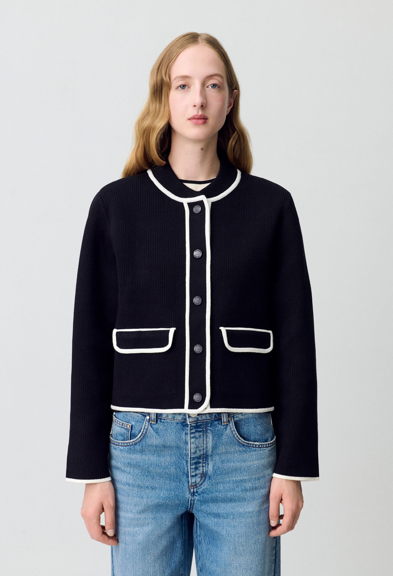 Two-Tone Chunky Cardigan