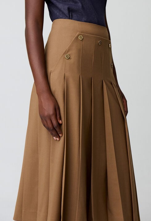 Pleated midi skirt