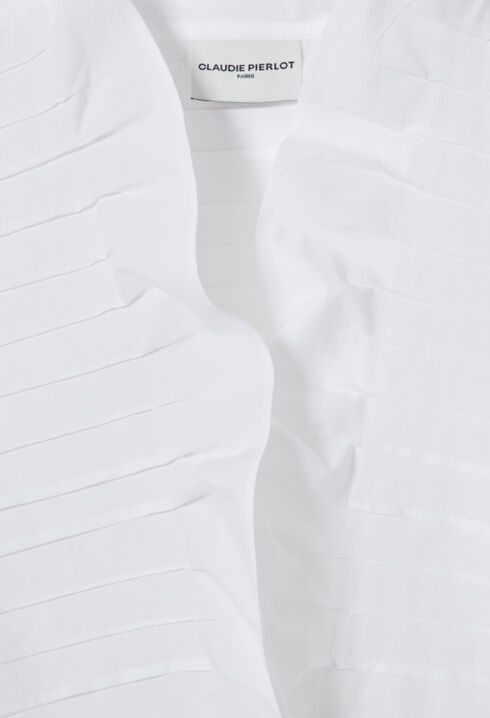 Poplin top with ruffled collar