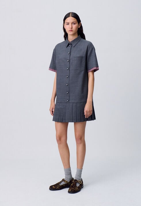 Pleated Mini Dress