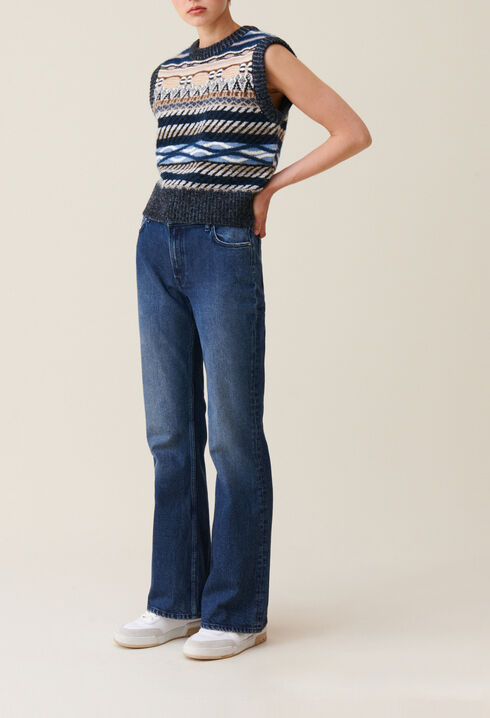 Flared denim jeans