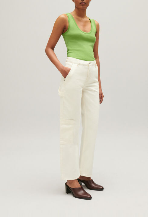 Off white straight cargo Pierre jeans