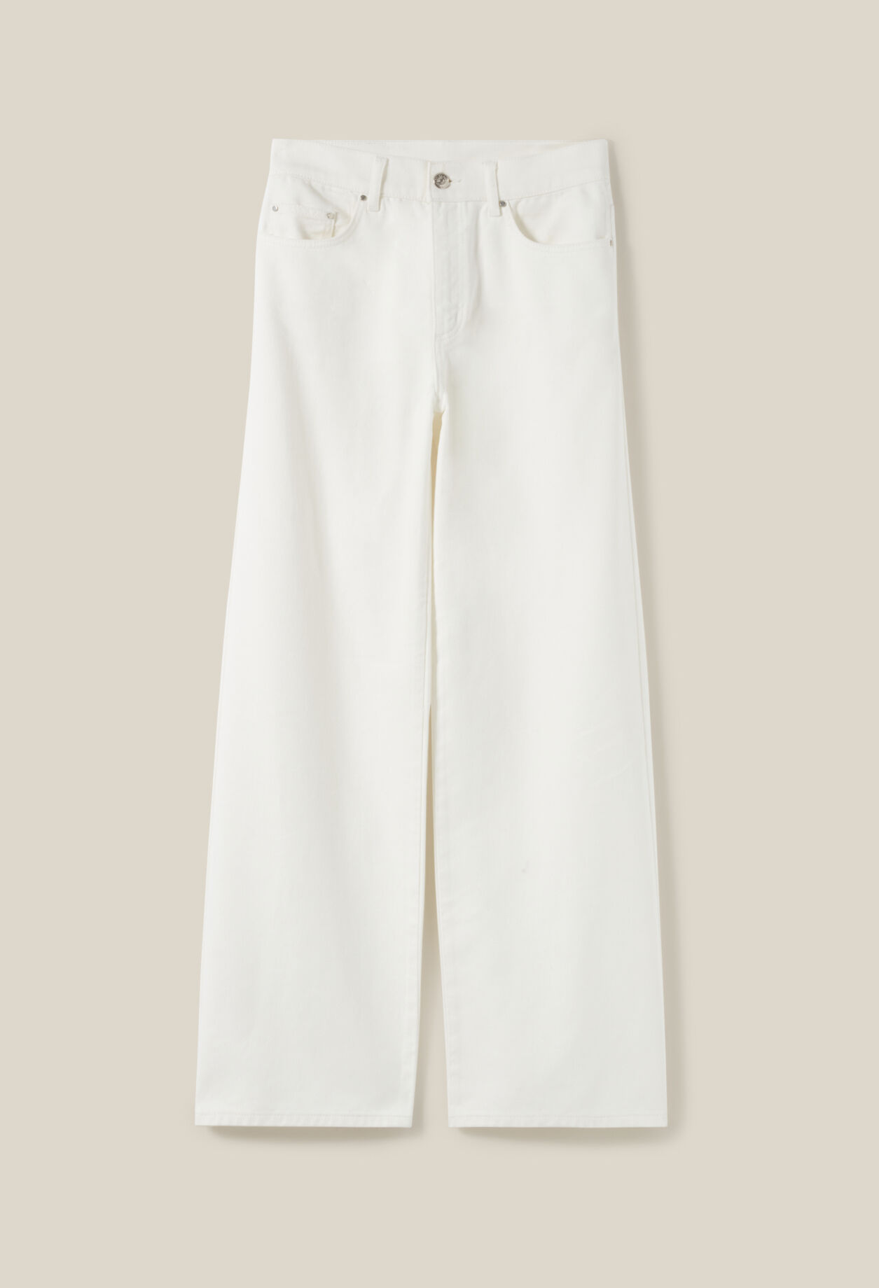 Ecru Michel Baggy Straight Jeans
