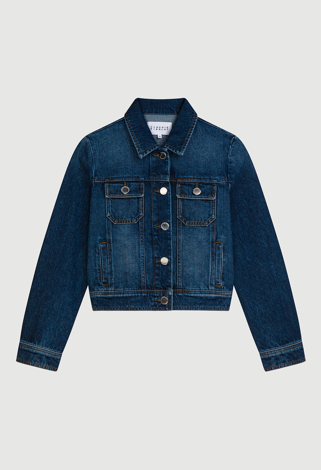 Denim jacket with faded effect
