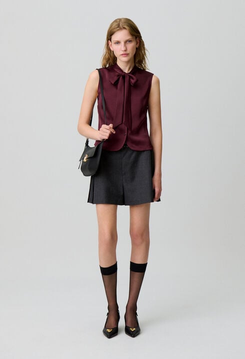 Sleeveless satin blouse