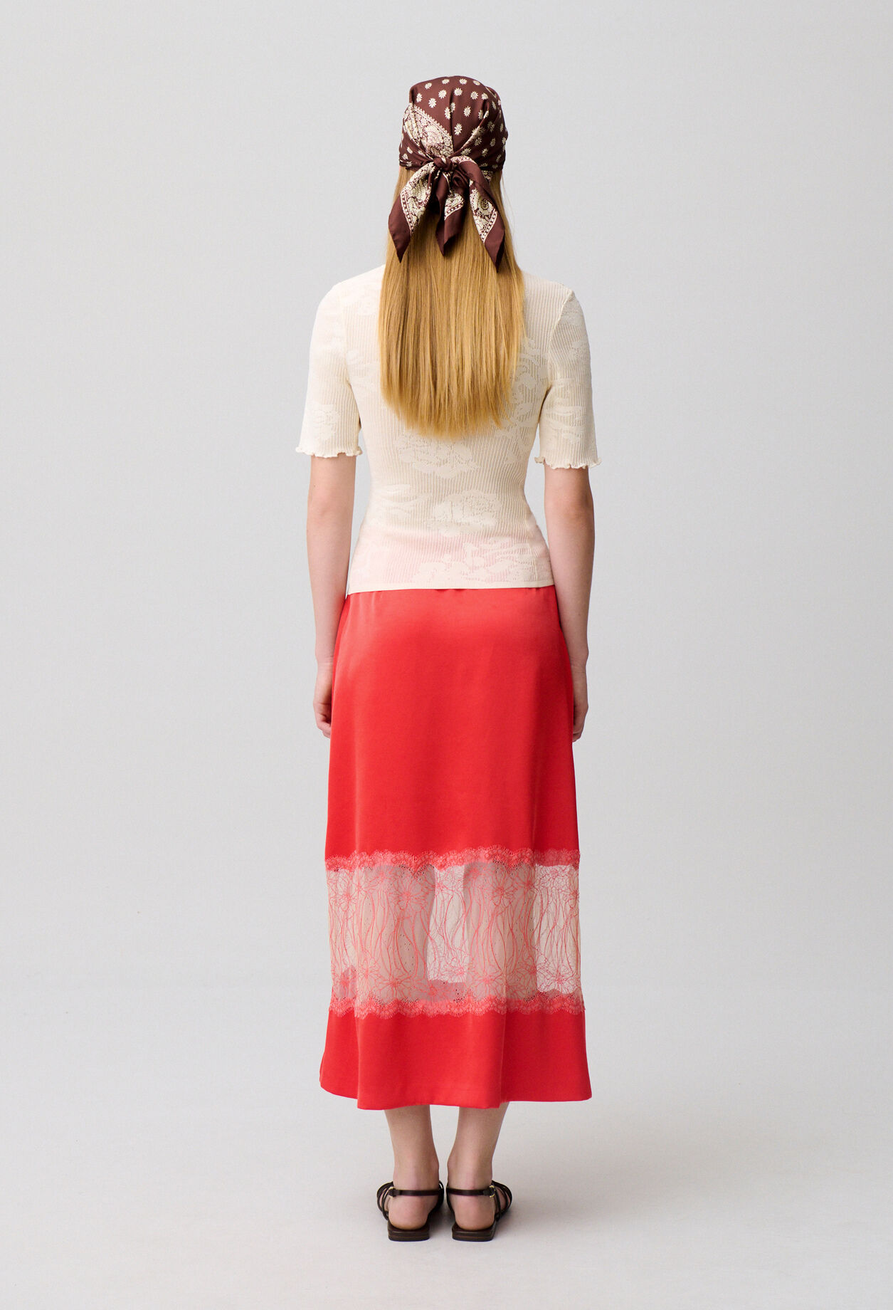 Satin lace skirt