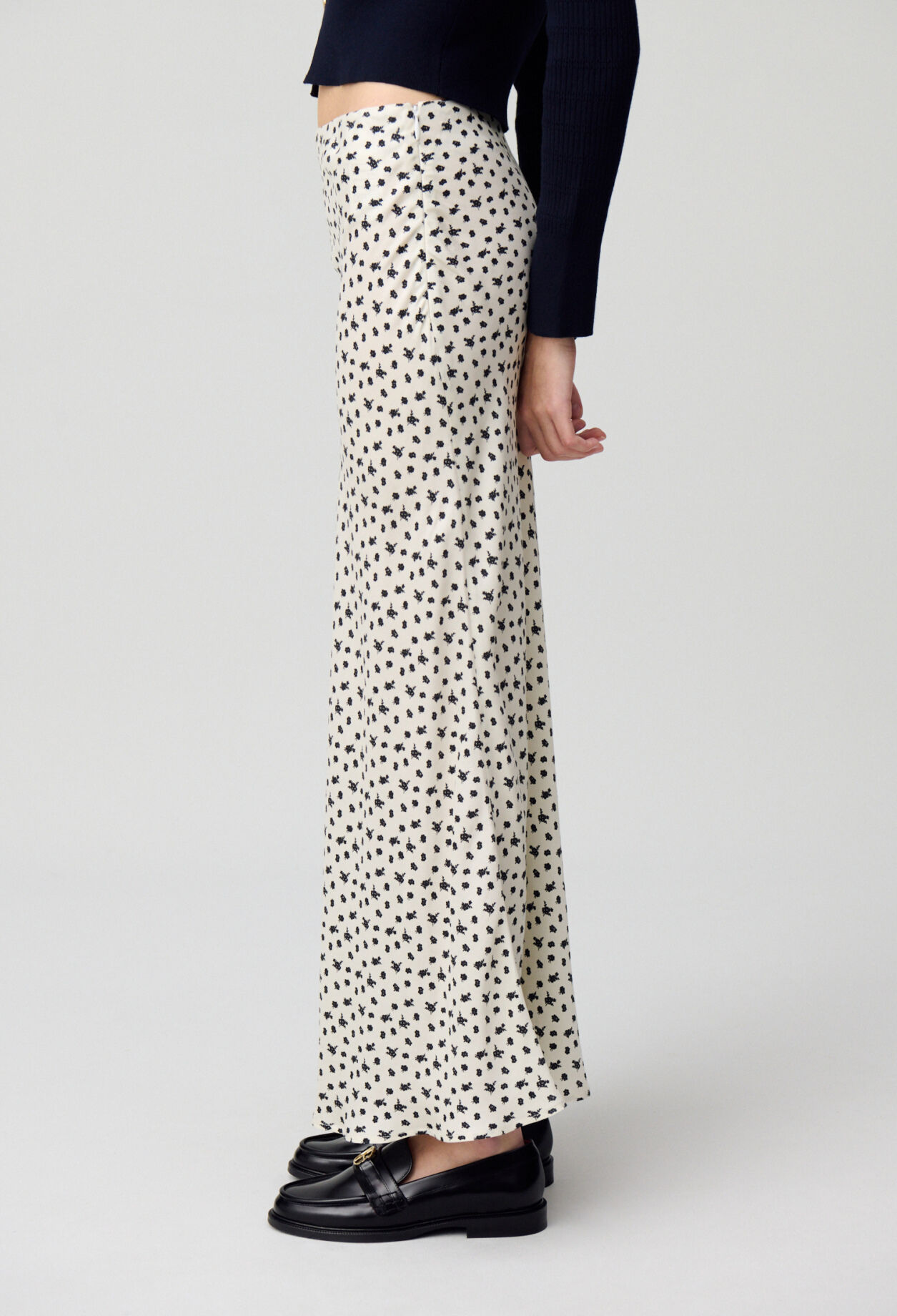 Floral print fluid skirt