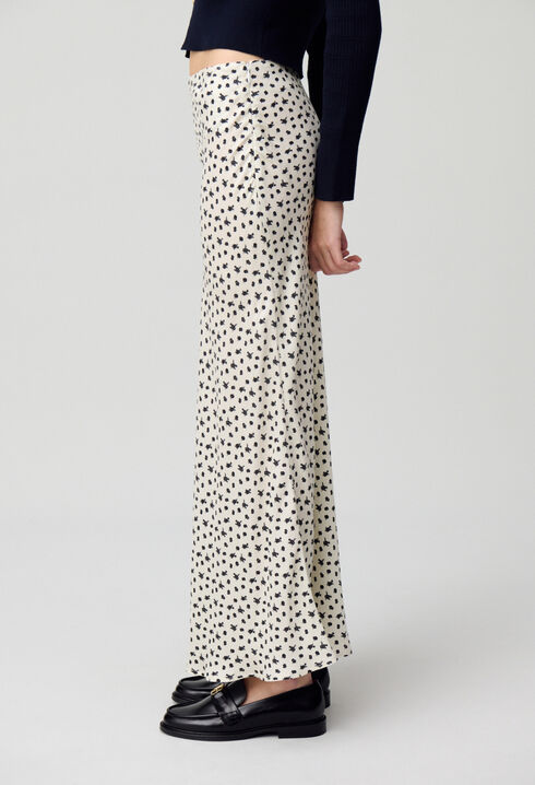 Floral print fluid skirt