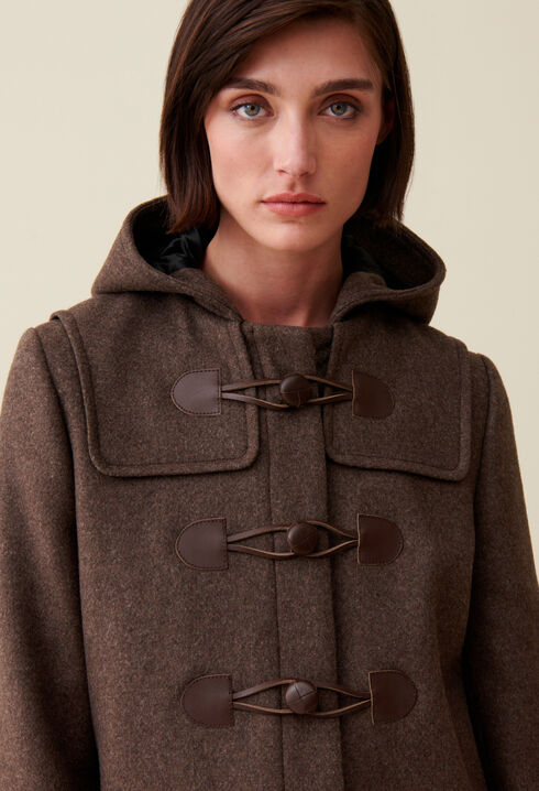 Brown long hooded coat