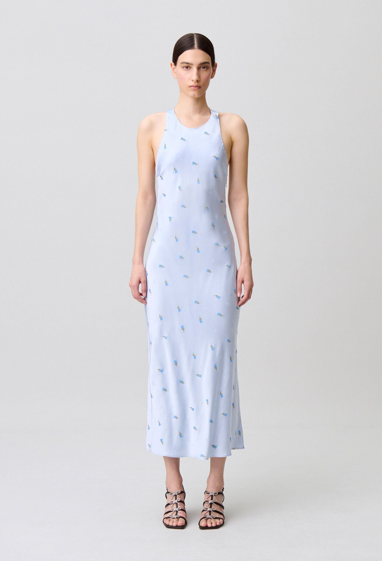 Satin Open-Back Dress