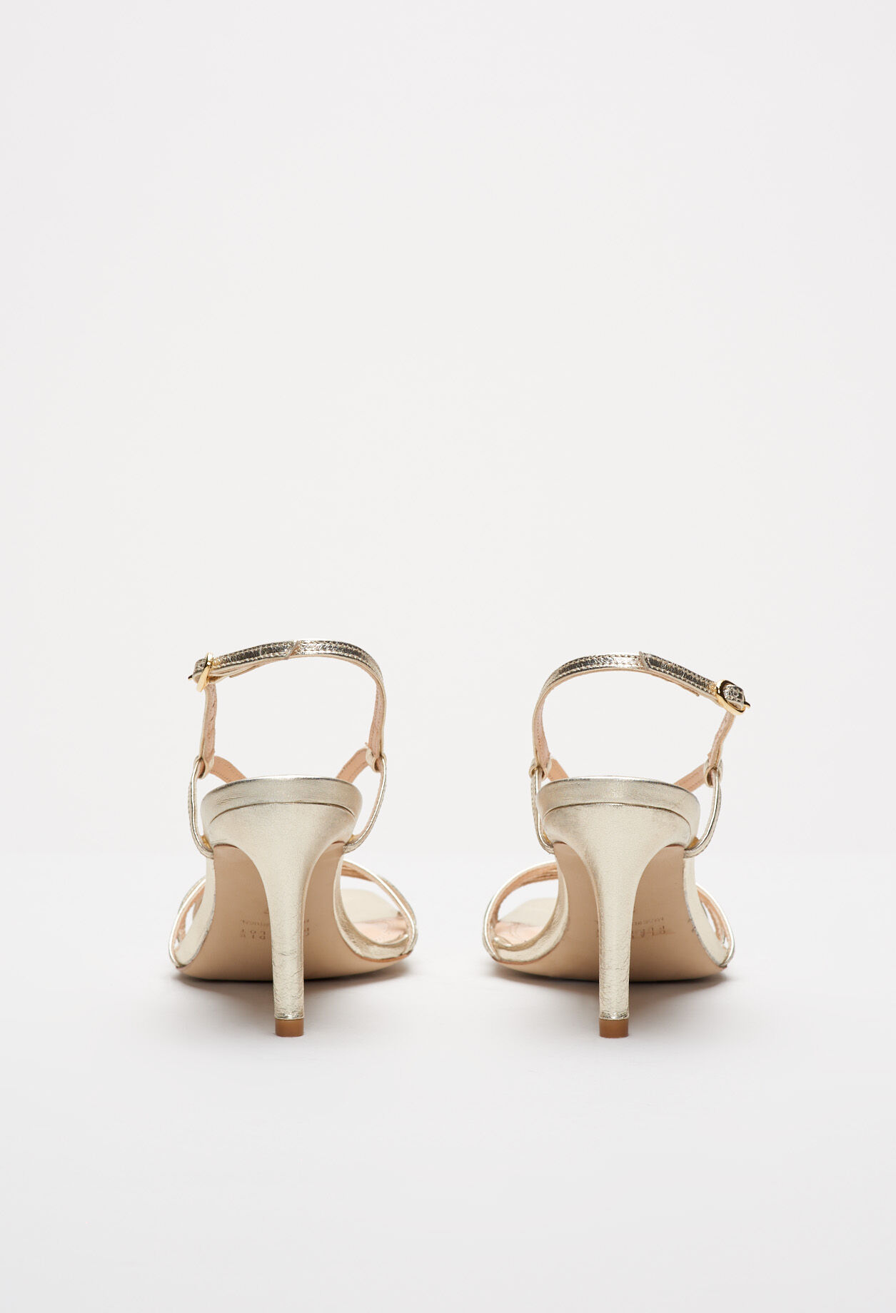 Metallic sandals with heels