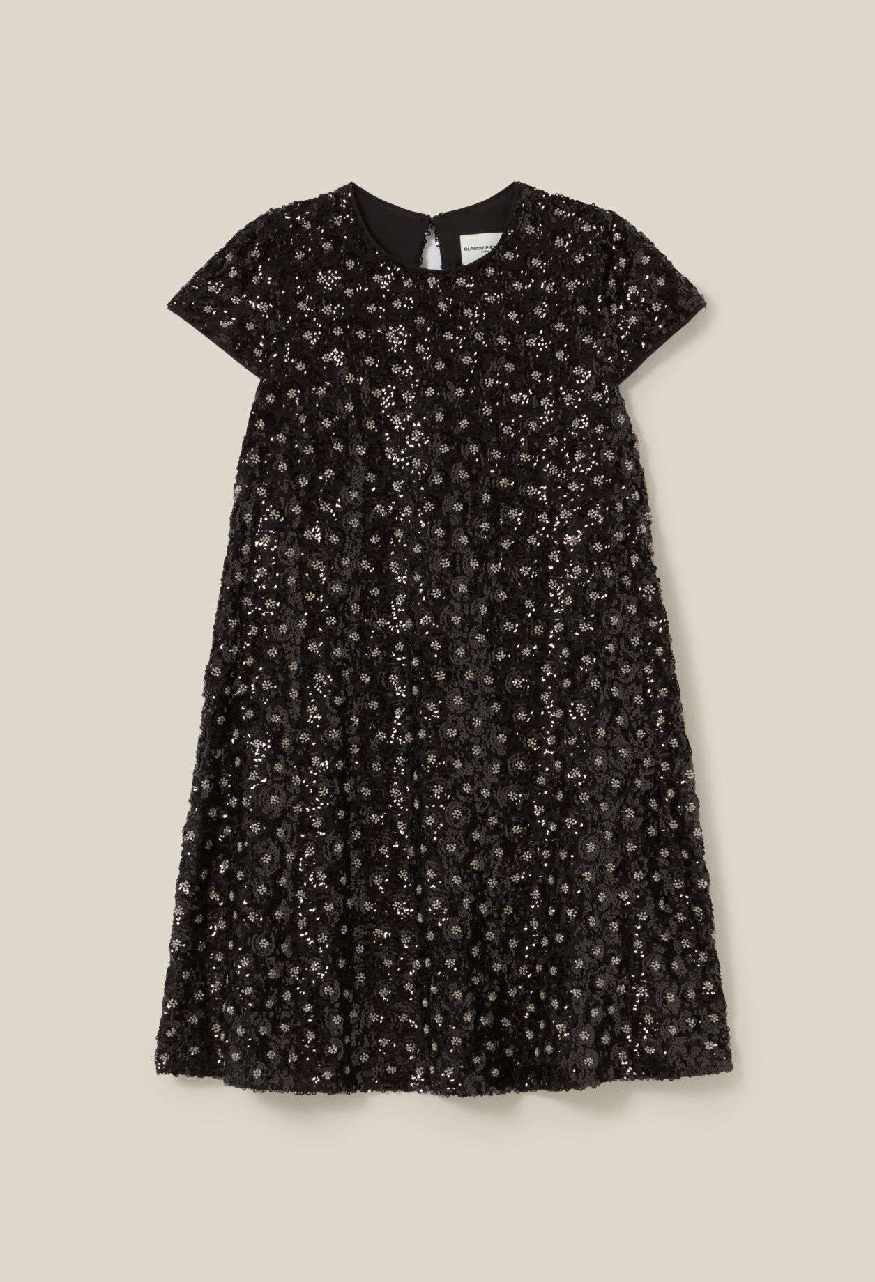 Embroidered babydoll mini dress