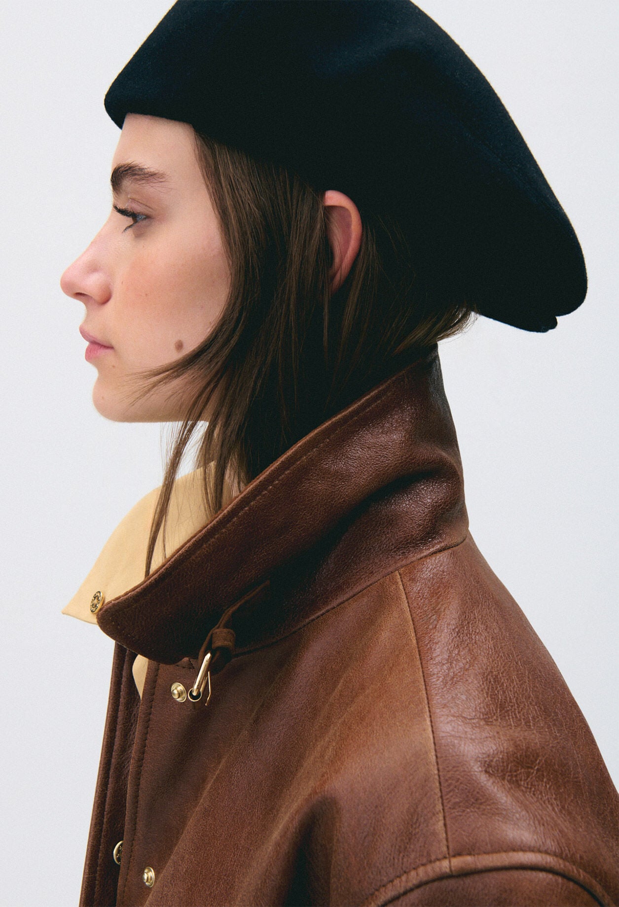 Oversized leather jacket