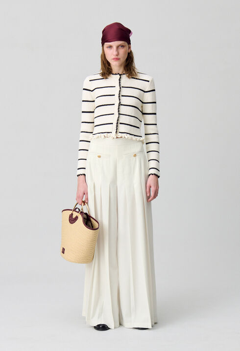 Pleated Wide-Leg Trousers