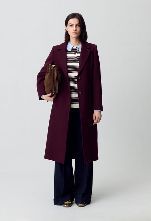 Long double-breasted wool coat