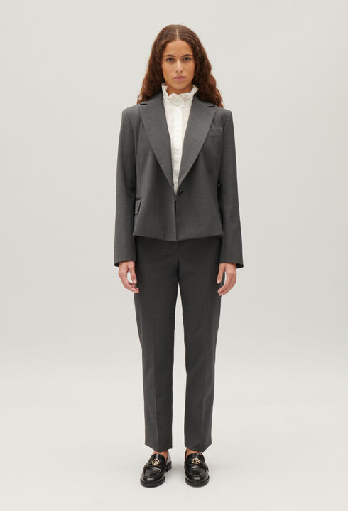 Flecked grey suit trousers