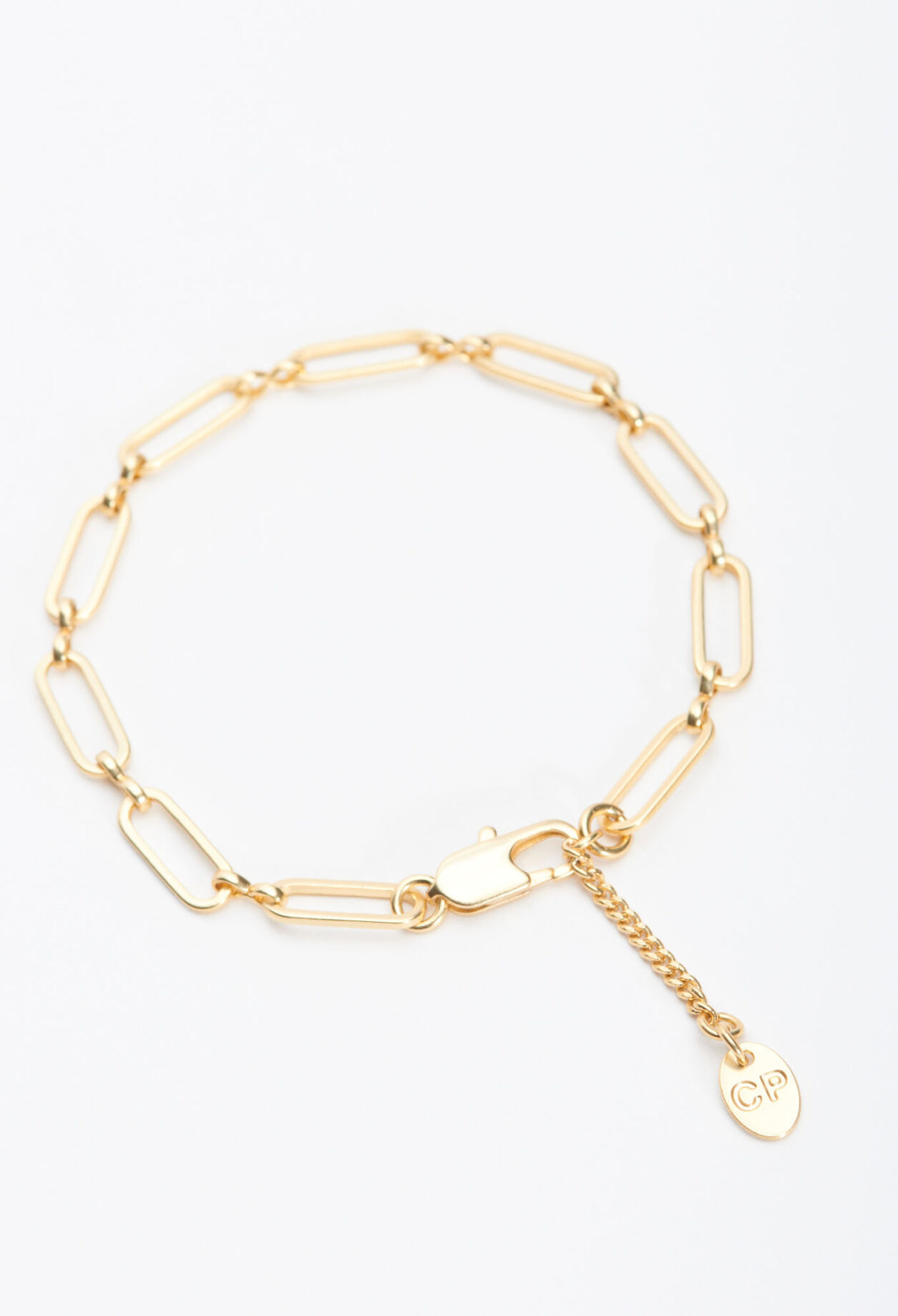 Large gold link bracelet