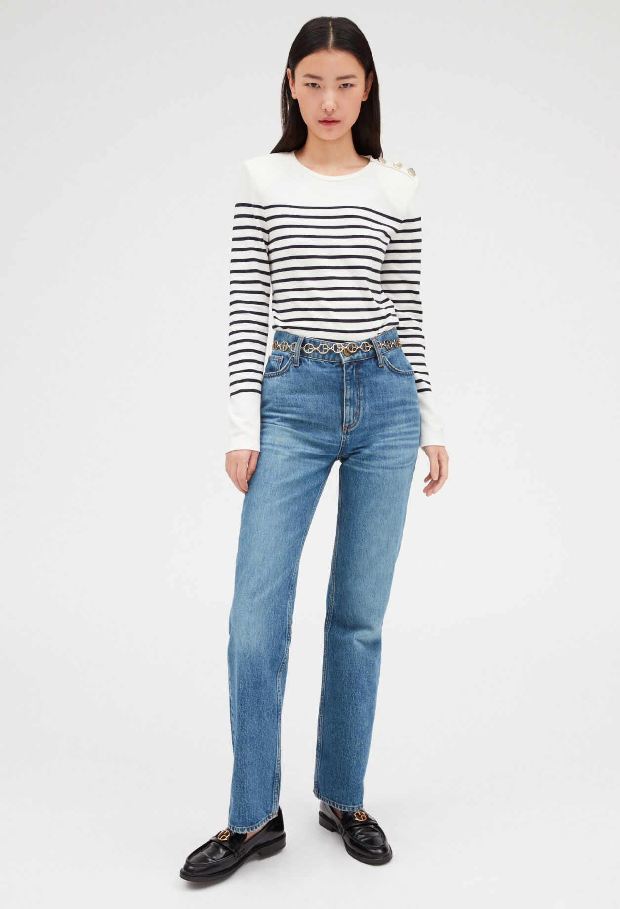 Breton t-shirt with buttons